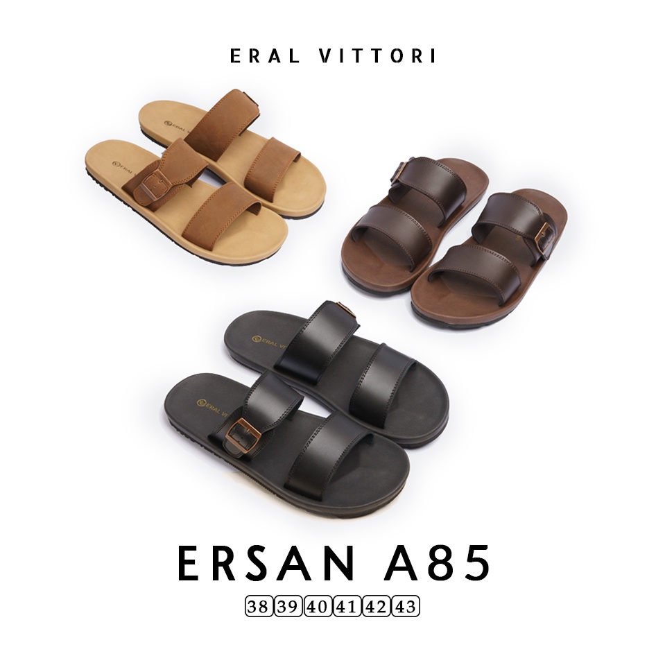 Eral Vittori - Ersan A85 Sandal Santai Harian Pria Kulit