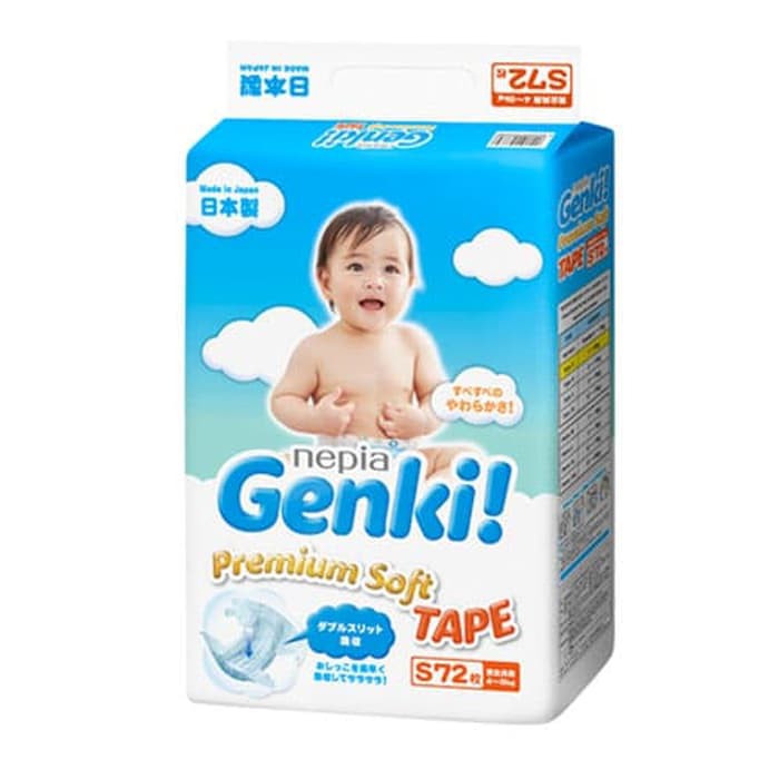 Nepia Genki - Small Tape 72pcs | Popok Sekali Pakai