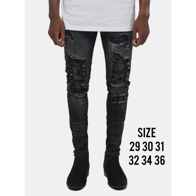 

Rucas - Shadow Black Biker Jeans