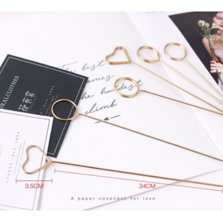 glinkshopStick Clip Card Holder Stick Card Holder Stick Card Gold Stick Card Plastik Stick Bunga Bouquet Gagang kartu ucapan Stik Bunga Buket Love Star Tangkai Kartu Ucapan Gold Flower Card Holder Stick Round Love Shape