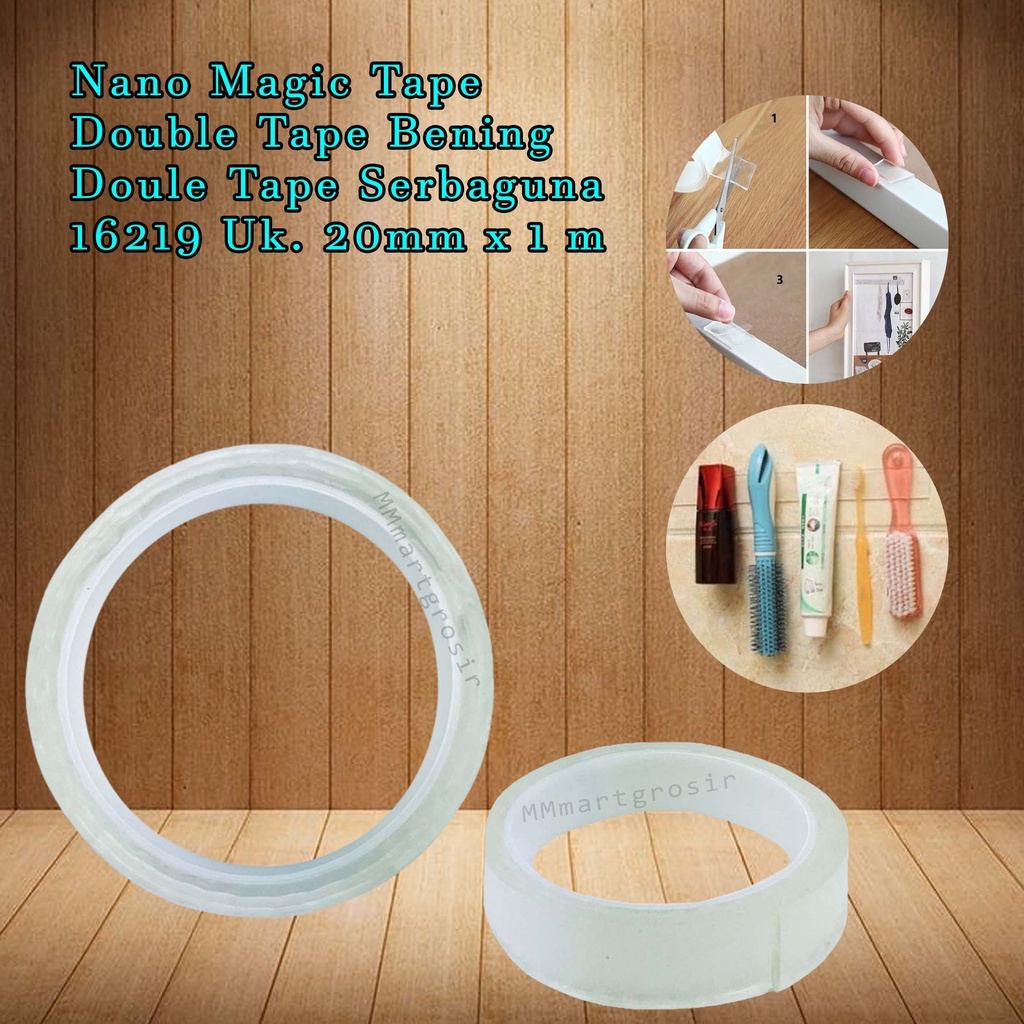 Nano Tape Polos / Lakban Bening / Double Tape / Uk.20mm x 1m