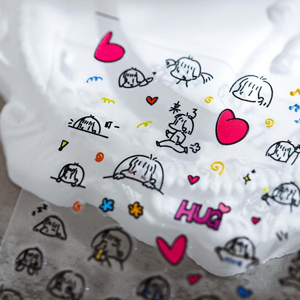 Needway Kartun Stiker Kuku Wanita Timbul Winnie The Pooh Manicure Aksesoris Perekat Diri Pooh Bear Nail Stickers