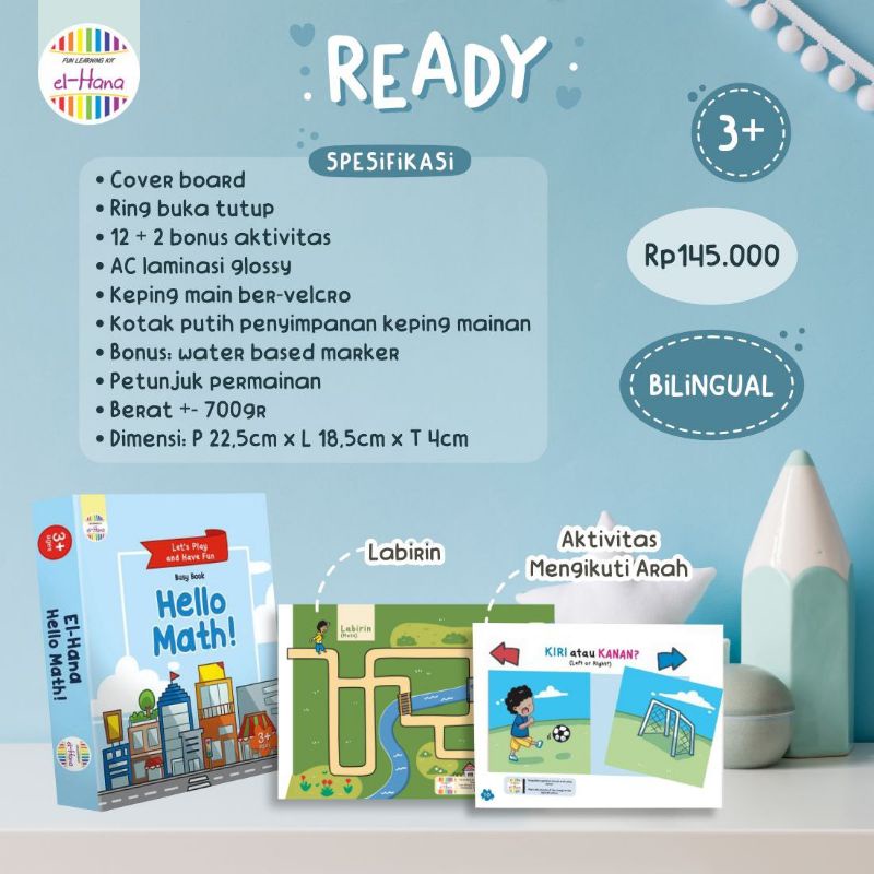 Elhana Hello Math - Buku Belajar Matematika Anak Balita