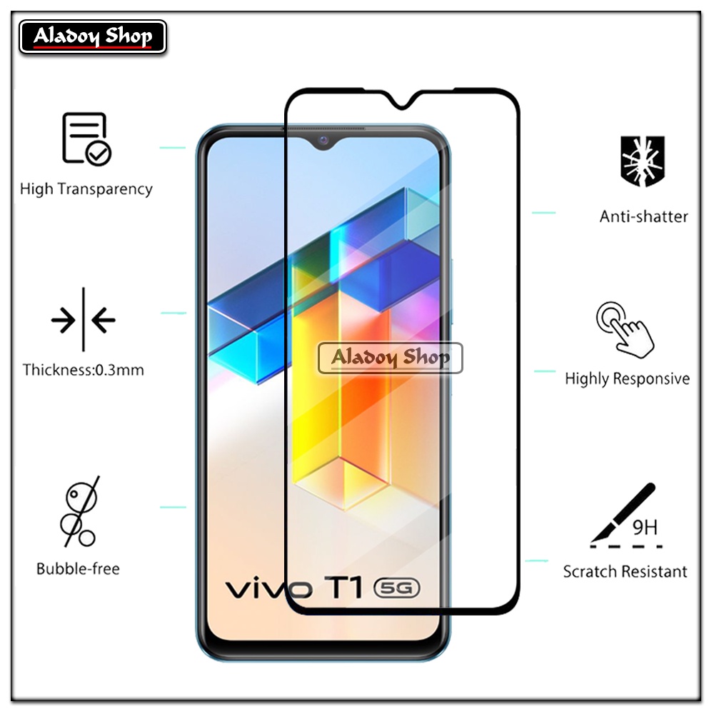 PAKET Tempered Glass Layar Vivo T1 5G Free Tempered Glass Camera