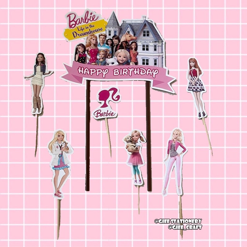 Cake Topper BARBIE / Topper kue BARBIE / Hiasan Kue BARBIE / BARBIE DREAMHOUSE