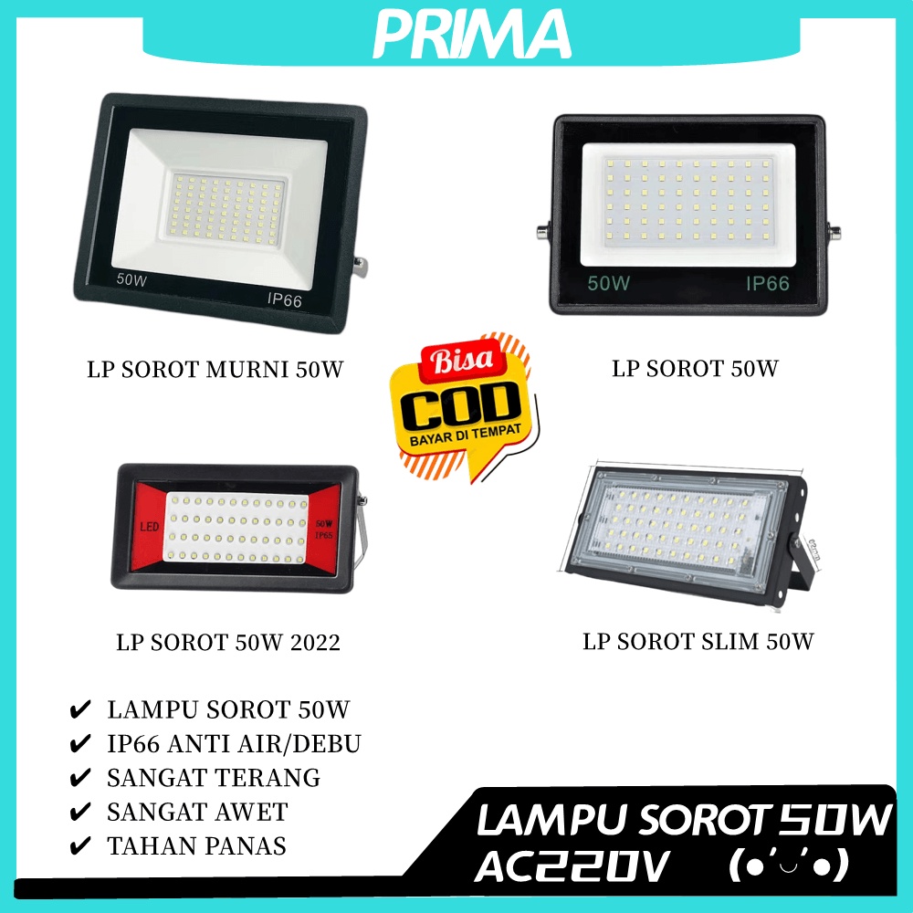 LAMPU SOROT / TEMBAK LED SLIM 50 WATT / 50W / SLIM LED FLOODLIGHT50 WATT AC 220V