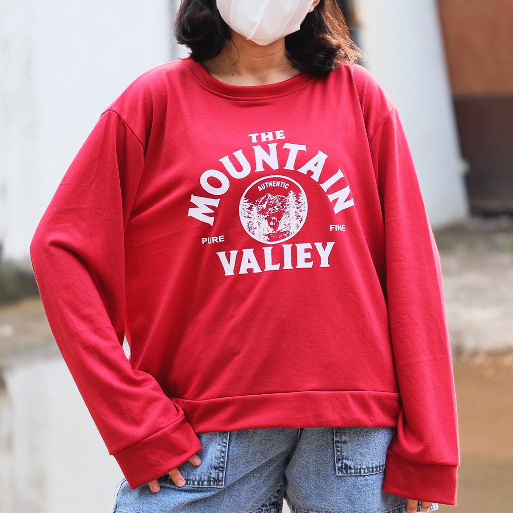 GZB Fashion Sweater Wanita XL Terbaru / Sweater Oversize Mountain / Sweater Cewek Kekinian / Switer 