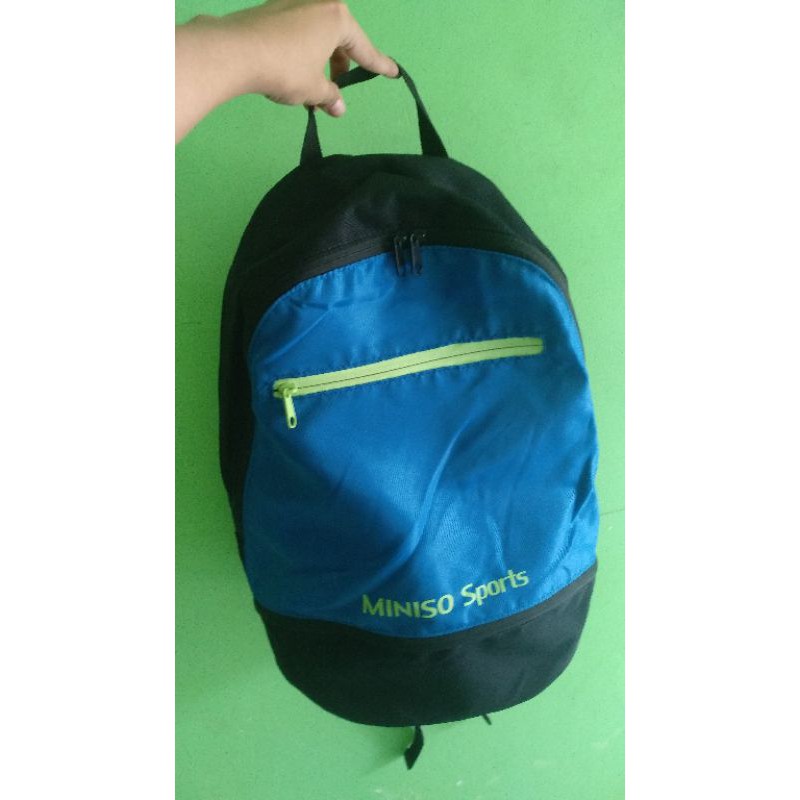 Ransel miniso sport | Tas punggung nylon biru |Backpack miniso sports