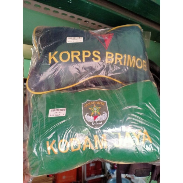Bantal Mobil KORPS BRIMOB Hitam | KODAM JAYA Hijau
