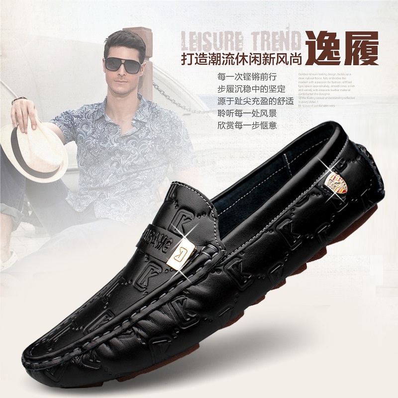 2019   Tods Fashion Pria Sepatu Mengemu Inggris Korea Semua    Sepatu Kasual Pria Kulit Sepatu