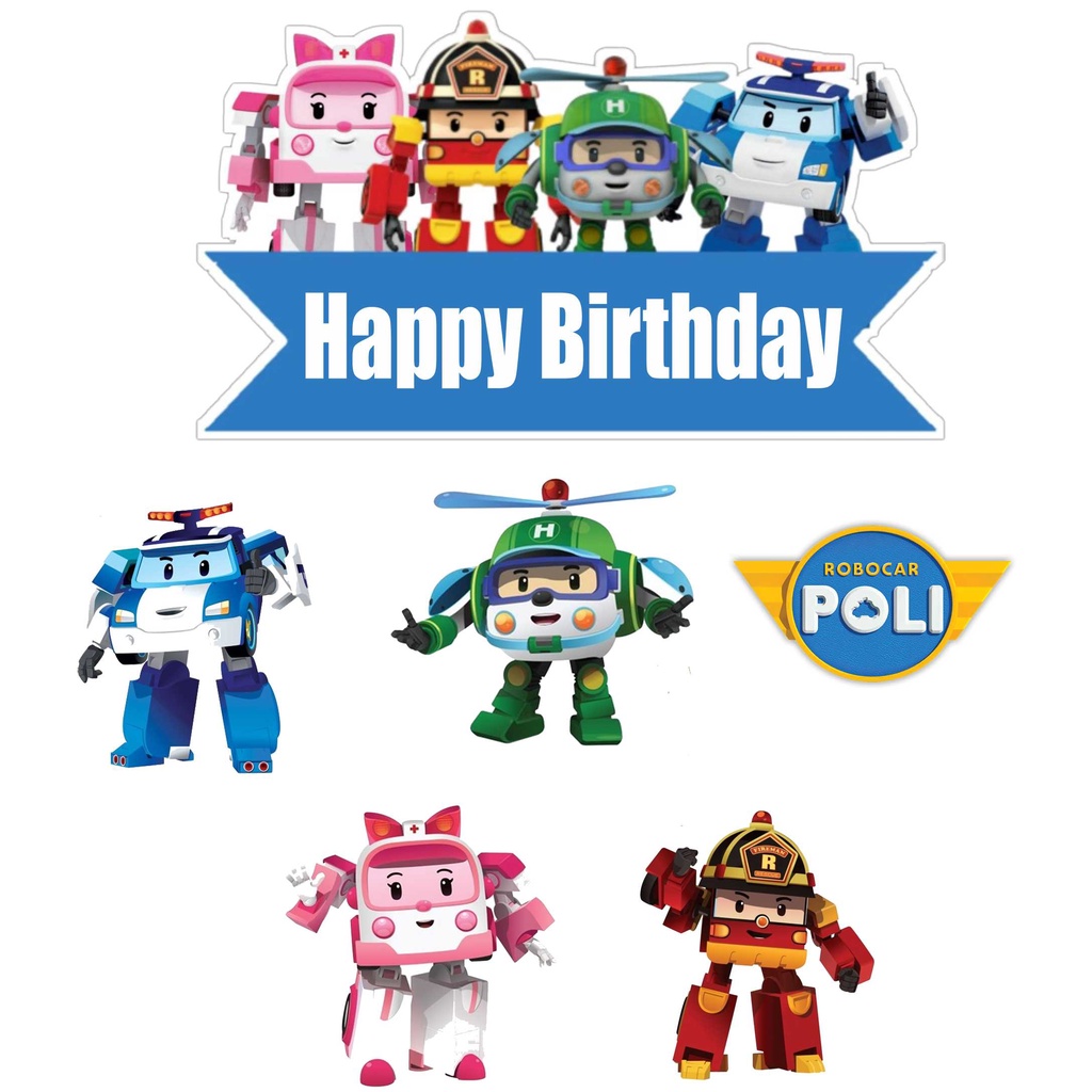 

TOPPER CAKE ULANG TAHUN / HIASAN KUE CUSTOM ROBOCAR POLI