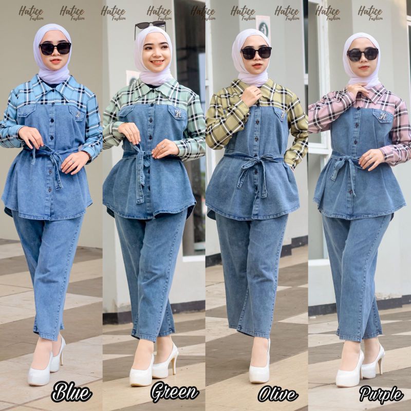 ONE SET JEANS ORIGINAL HATICE FASHION // SET ATASAN KOTAK TERMURAH
