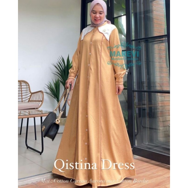 QISTINA DRESS MAREVI NEW/DRESS MAREVI/DRESS PREMIUM/GAMIS MAREVI JUMBO/GAMIS STANDART