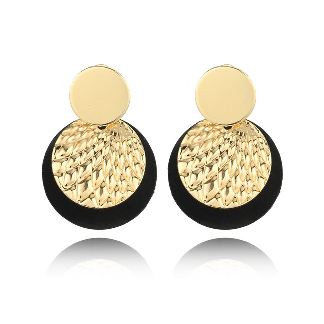 LRC Anting Tusuk Fashion Gold Color Round Shape Design Multi-layer E93627