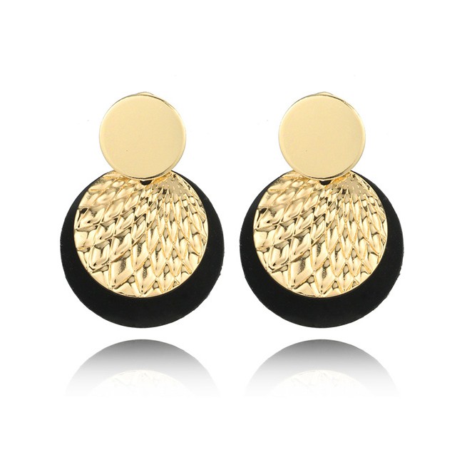 LRC Anting Tusuk Fashion Gold Color Round Shape Design Multi-layer E93627