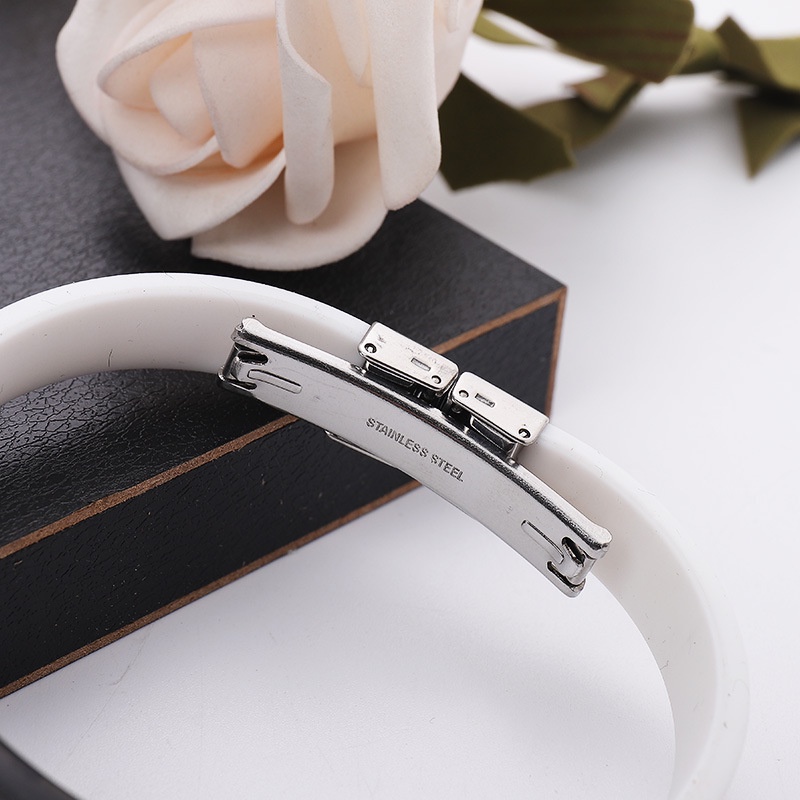 BRACELET GELANG KARET PRIA STEEL SPORT S-FULLBLACK NEWZ TYU