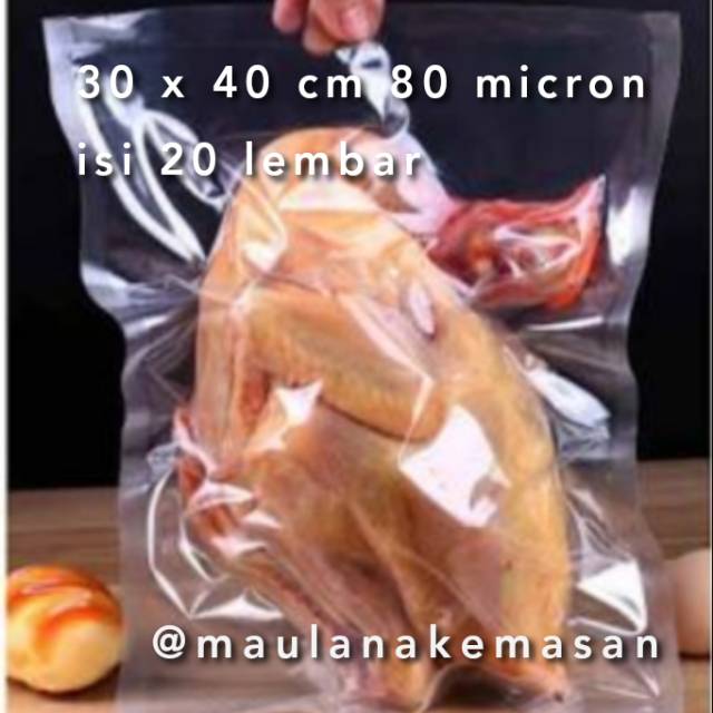 

Plastik Vakum Vacuum bag 30x50 cm 500 lembar untuk seekor ayam termurah tebal 80 mikron