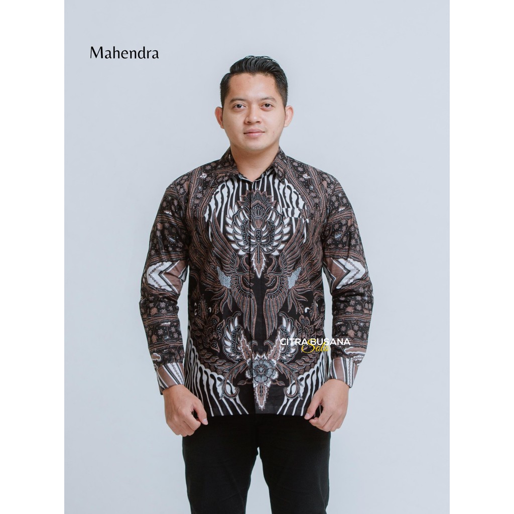 MAHENDRA Kemeja Batik Pria Full Furing Bahan Katun Sragenan