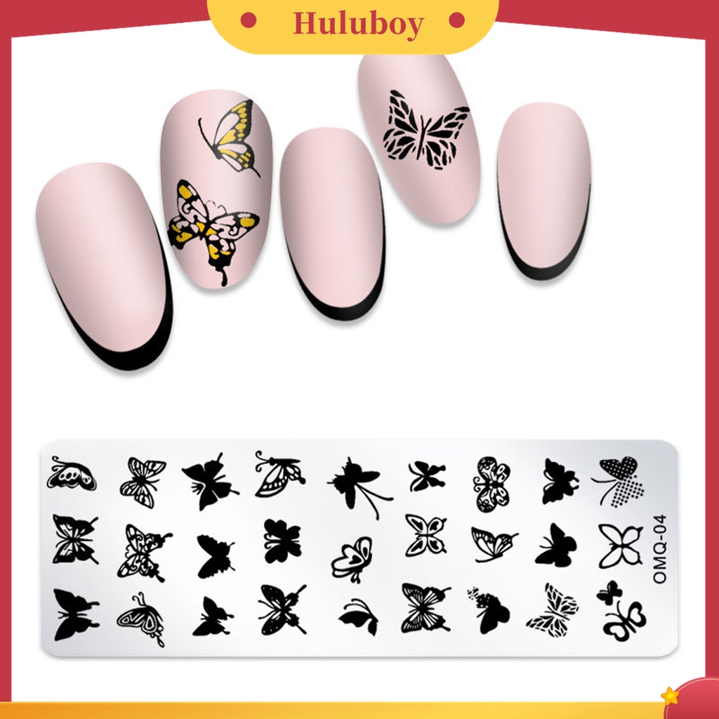Huluboy Huluboy♡ Alat Stamping Plate Desain Snowflake Natal Bahan Stainless Steel Untuk Nail Art Manicure Wanita