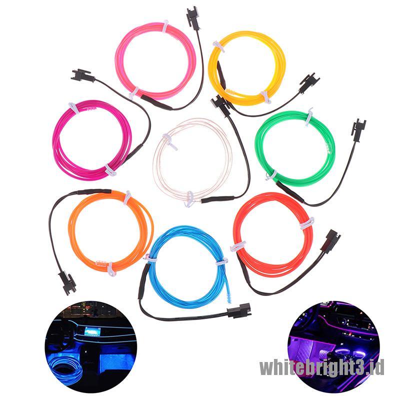 Lampu Neon LED EL Wire Rope Flexible 1M Warna Putih Untuk Dekorasi Pesta Dansa