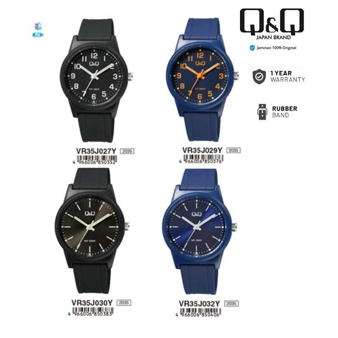 Q&Q QQ QNQ VR35 VR35J VR35J 027Y - 32Y ORIGINAL ANALOG WATCH JAM TANGAN PRIA WANITA TAHAN AIR TALI K