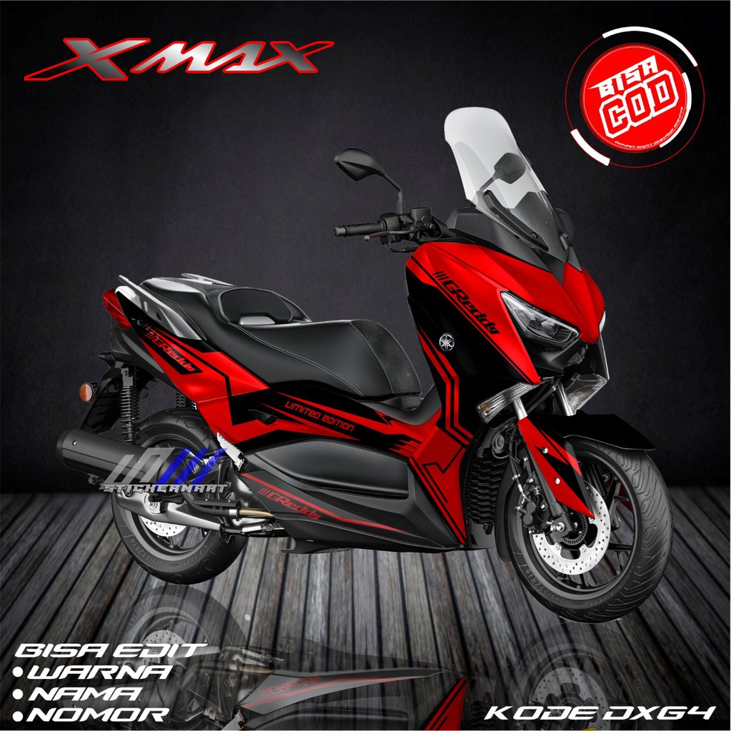 Sticker decal full body Yamaha Xmax Merah Hitam