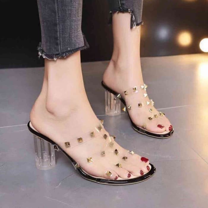 Promo Sandal High Heels Wanita Heels Kaca