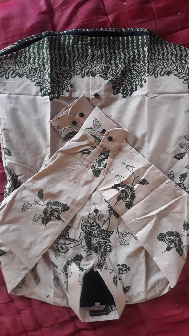 Mawar Satu Kemeja Batik Pria Lengan Panjang Slimfit Katun Printing Hem Baju Atasan Kantor Modern