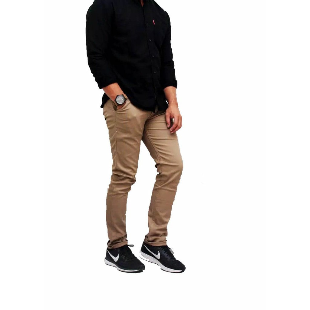 MARIMO FASHIONS UKURAN JUMBO 27-38 CHINO BIG SIZE BARAZHA ABU TUA MOCCA BLACK CREAM