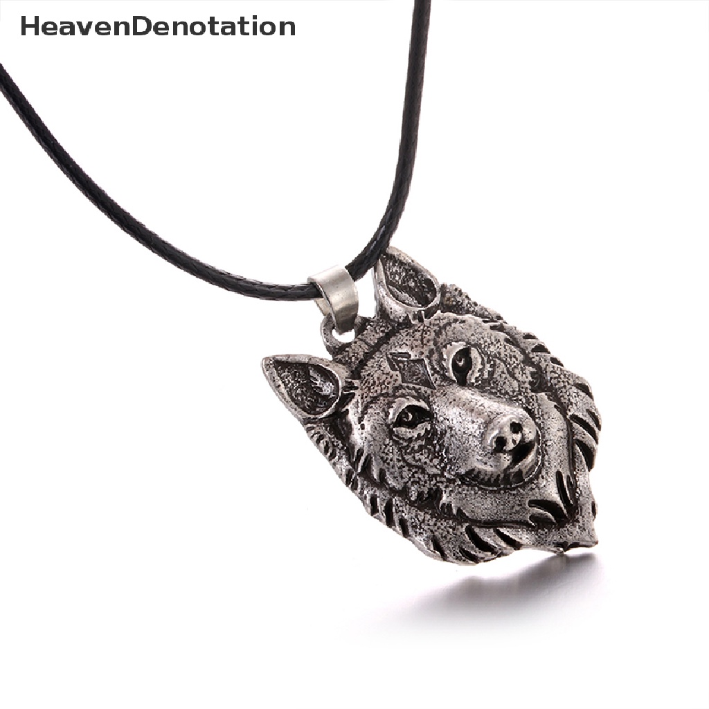 [HeavenDenotation] Tibetan Silver Wolf Head Pendant Necklace Amulet Animal Viking Men Gift Jewelry