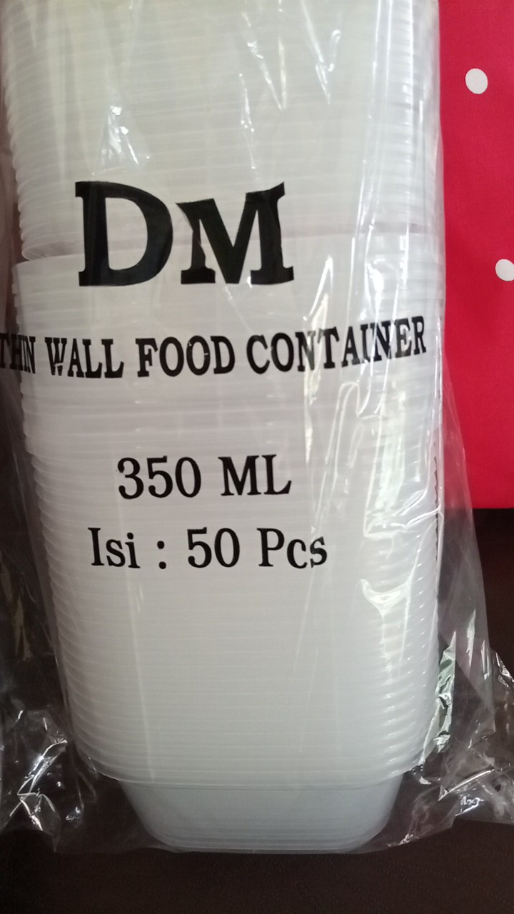 Thinwall Food Container 350ml Kotak Sq/ Cup Salad 350ml / Cup Puding / Dessert Box /