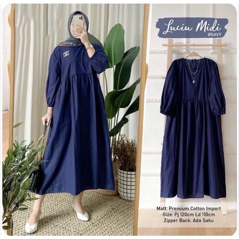 Seika Midi Dress Katun Premium HQ