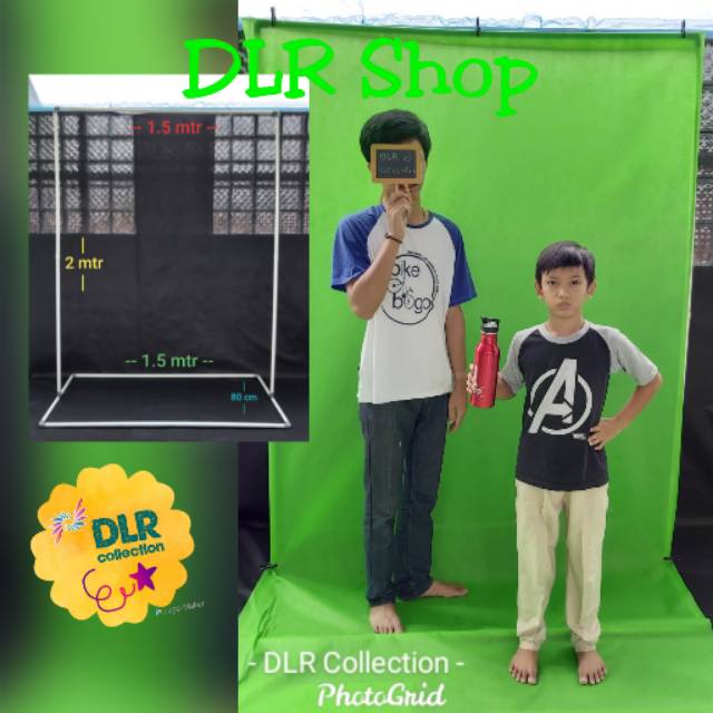 Paket Studio - tiang stand background + green screen