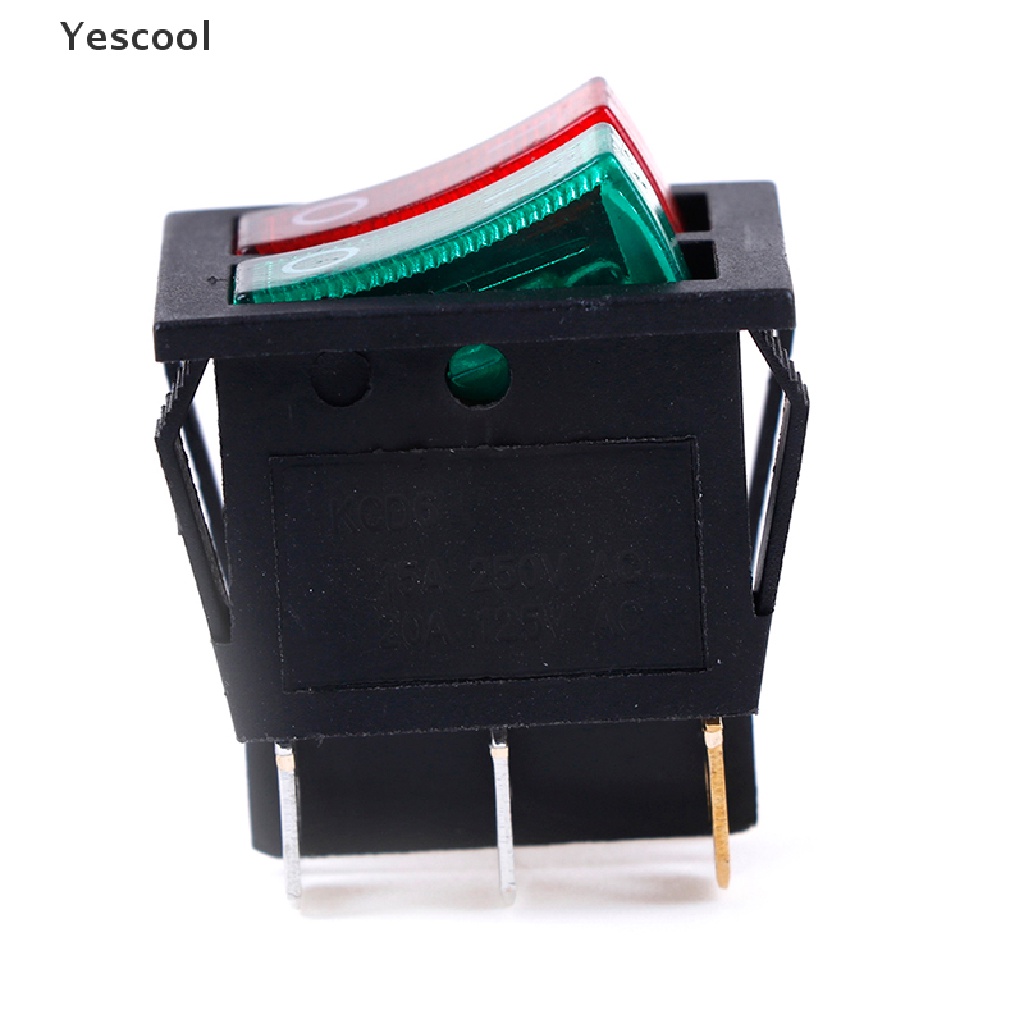 Yescool Saklar rocker on / off 6 pin 250V / 15A 125V / 20A Dengan Lampu Merah / Hijau Untuk Perahu