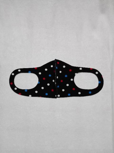 MASKER KAIN SCUBA MOTIF POLKADOT 2 BAHAN PREMIUM KUALITAS BAGUS