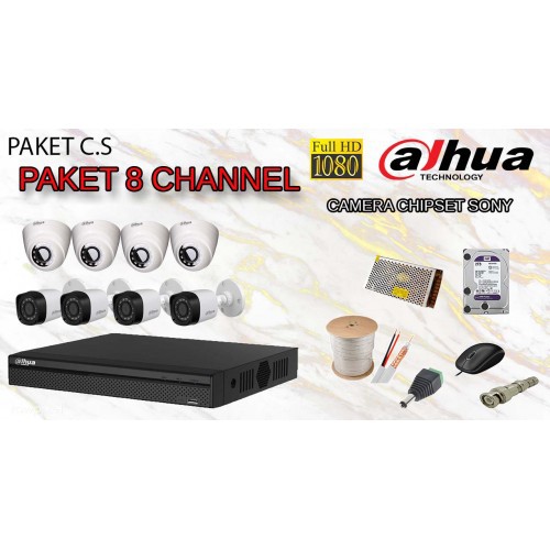 Paket Ekonomis Kamera CCTV Dahua 2MP 8Channel Full HD 1080P / Cooper Series / 1TB