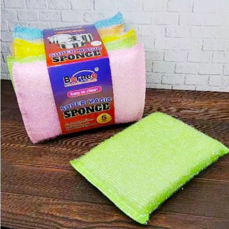 ISI 5 PCS SPONS BANTAL/SPONS CUCI PIRING/SPONGE CLEANING PAD