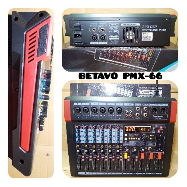 POWER MIXER AUDIO 6 CHANNEL BETAVO PMX 66 PROFESIONAL DIGITAL EFFECT