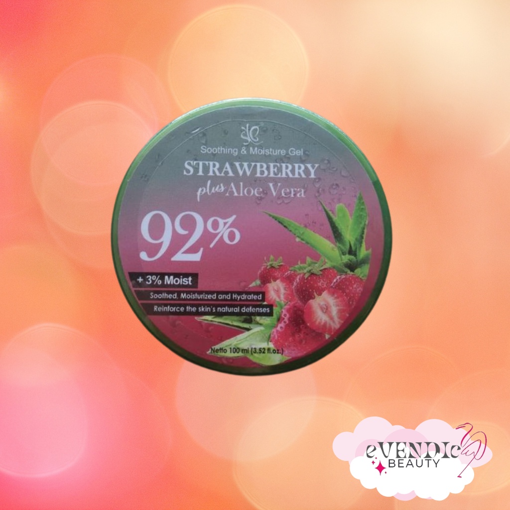 SYB SOOTHING &amp; MOISTURE GEL ALOEVERA GEL PLUS STRAWBERRY BPOM [ALOE 92 STRAW]