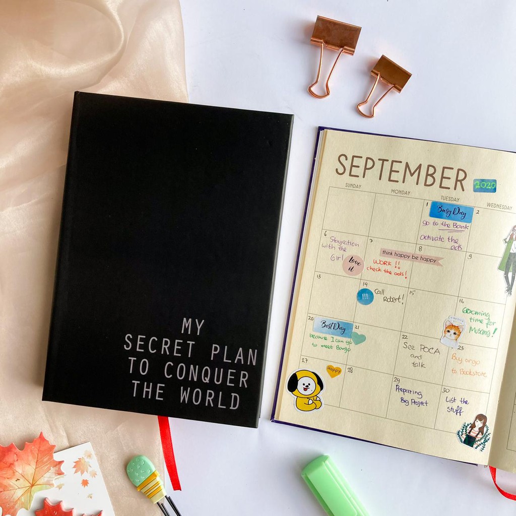 Buku Catatan Diary Journal Notebook Agenda, Dotted dan Polos My Secret Plan