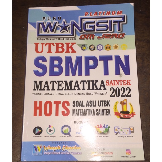 

[Preloved] Buku Wangsit SBMPTN Matematika Saintek 2022