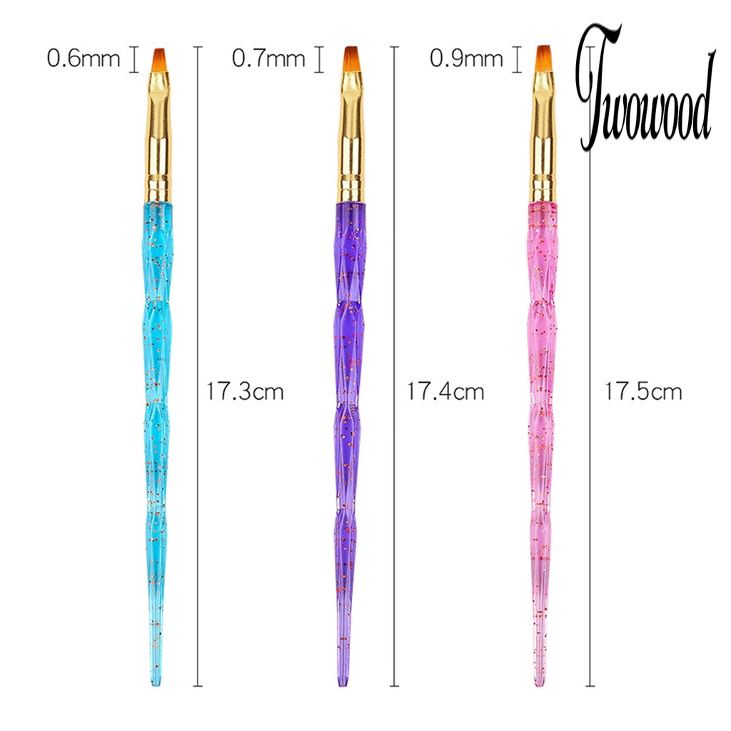 3 Pcs Brush Pen Dotting Universal Untuk Manicure Nail Art