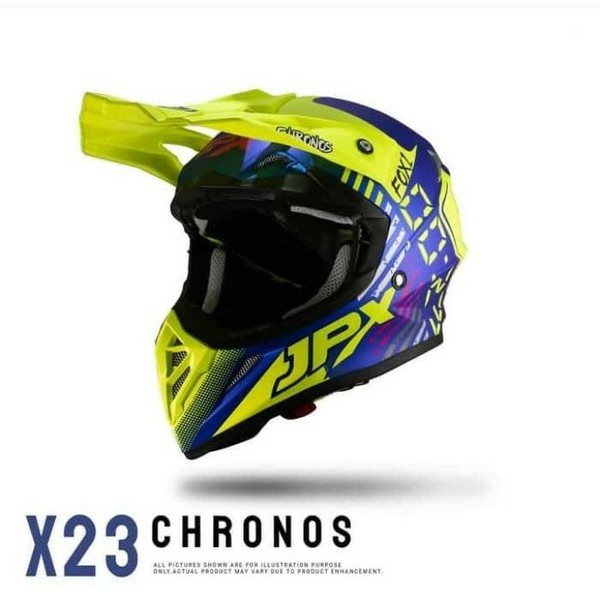 Helm Jpx fox1 X23 Kuning Biru