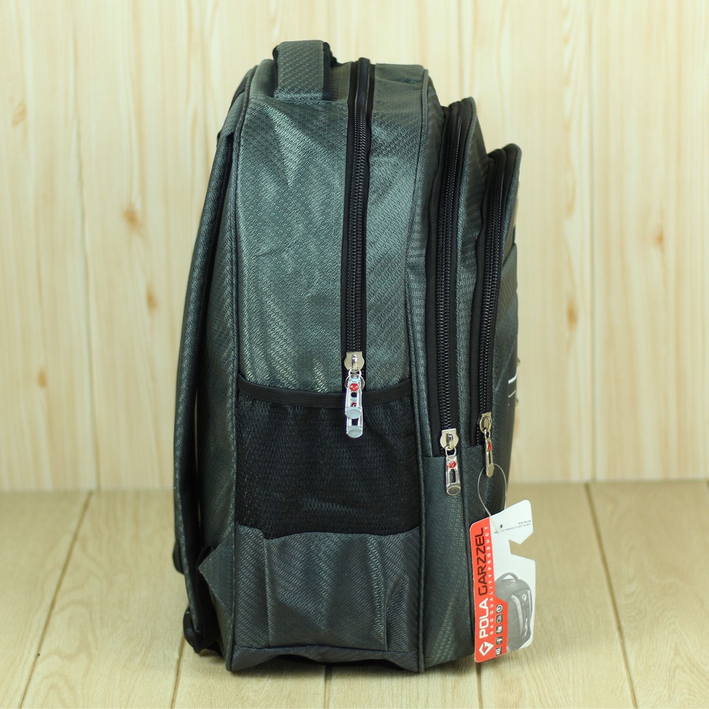 Back Pack Garzzel Mata Tengah Abu Tas Ransel Laptop Free Rain Cover Multi Fungsi Keren High Quality