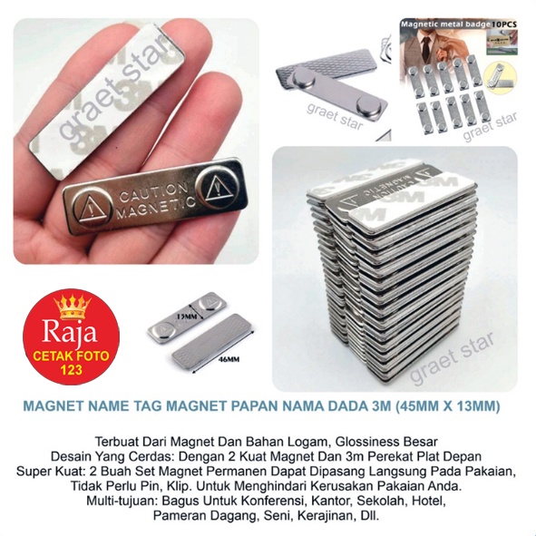 

MAGNET NAME TAG MAGNET PAPAN NAMA DADA 3M (45MM X 13MM)