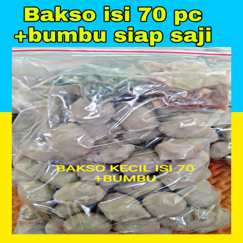 

bakso sapi isi 70 pcs termurah lengkap bumbu kuah siap saji