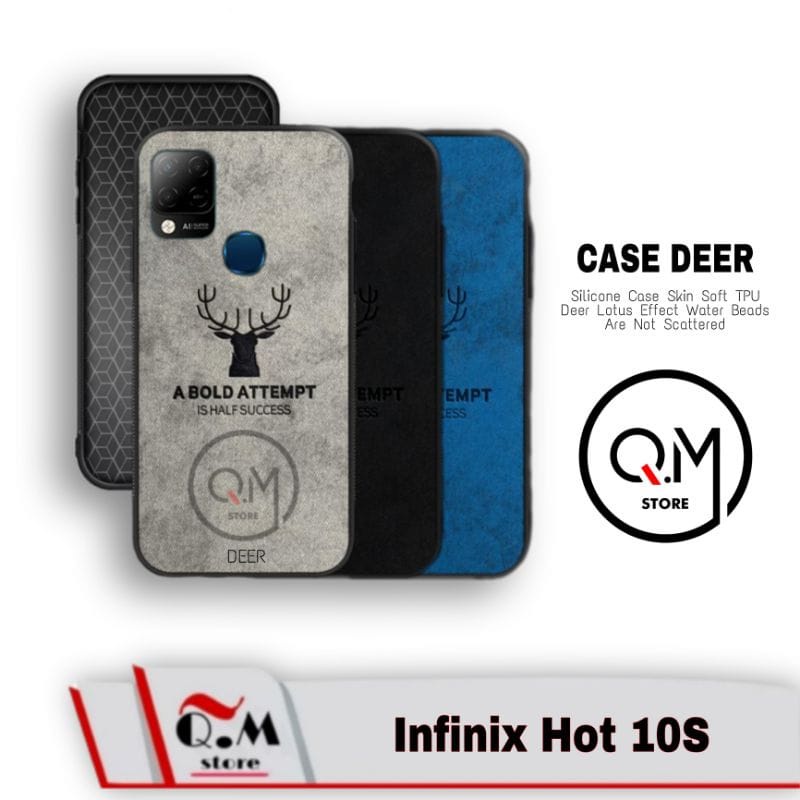 Case Infinix Hot 10s Softcase Deer TPU JENS Bermotif Rusa Pelindung Back Cover Casing Infinix Hot 10s