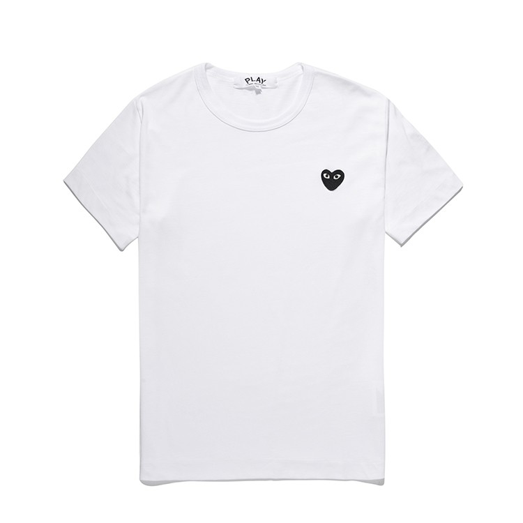 white t shirt with black heart