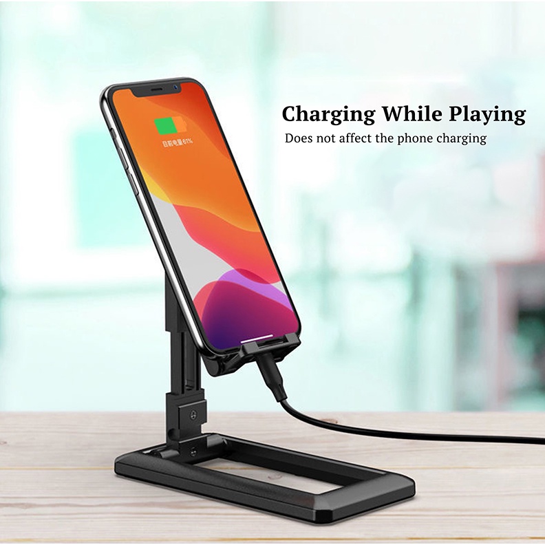 HD28 Folding Desktop Phone Holder Lipat Universal Support Stand Meja Standing Dudukan Sandaran