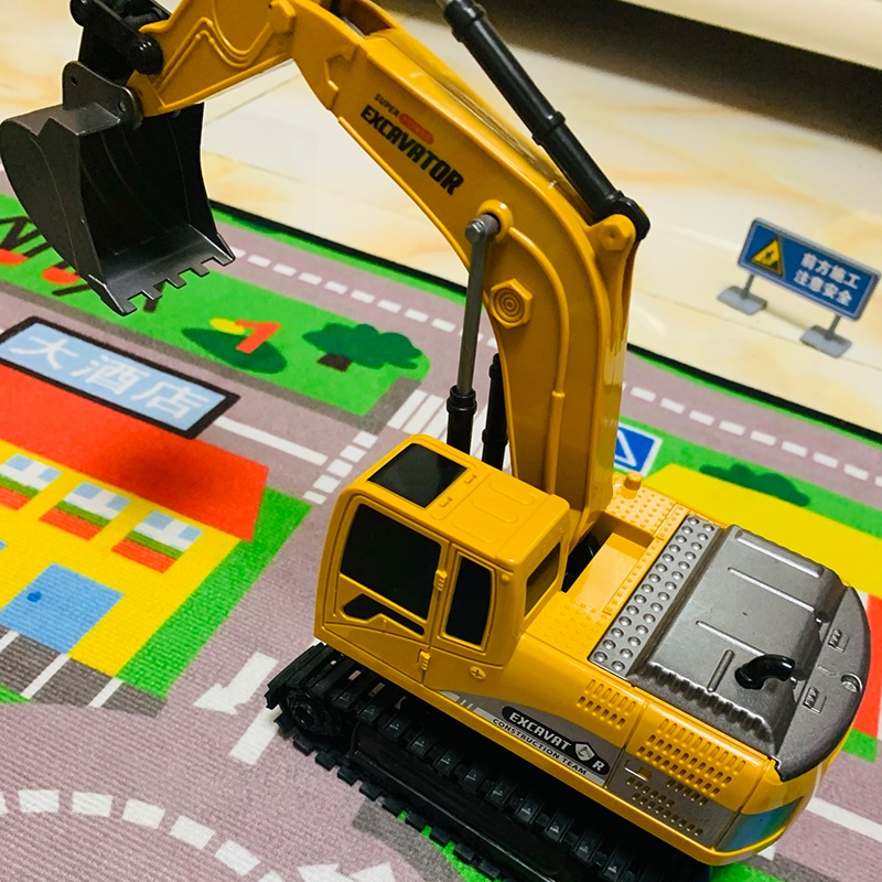 Wireless remote control excavator enam arah paduan excavator model simulasi kendaraan rekayasa listrik mainan anak-anak